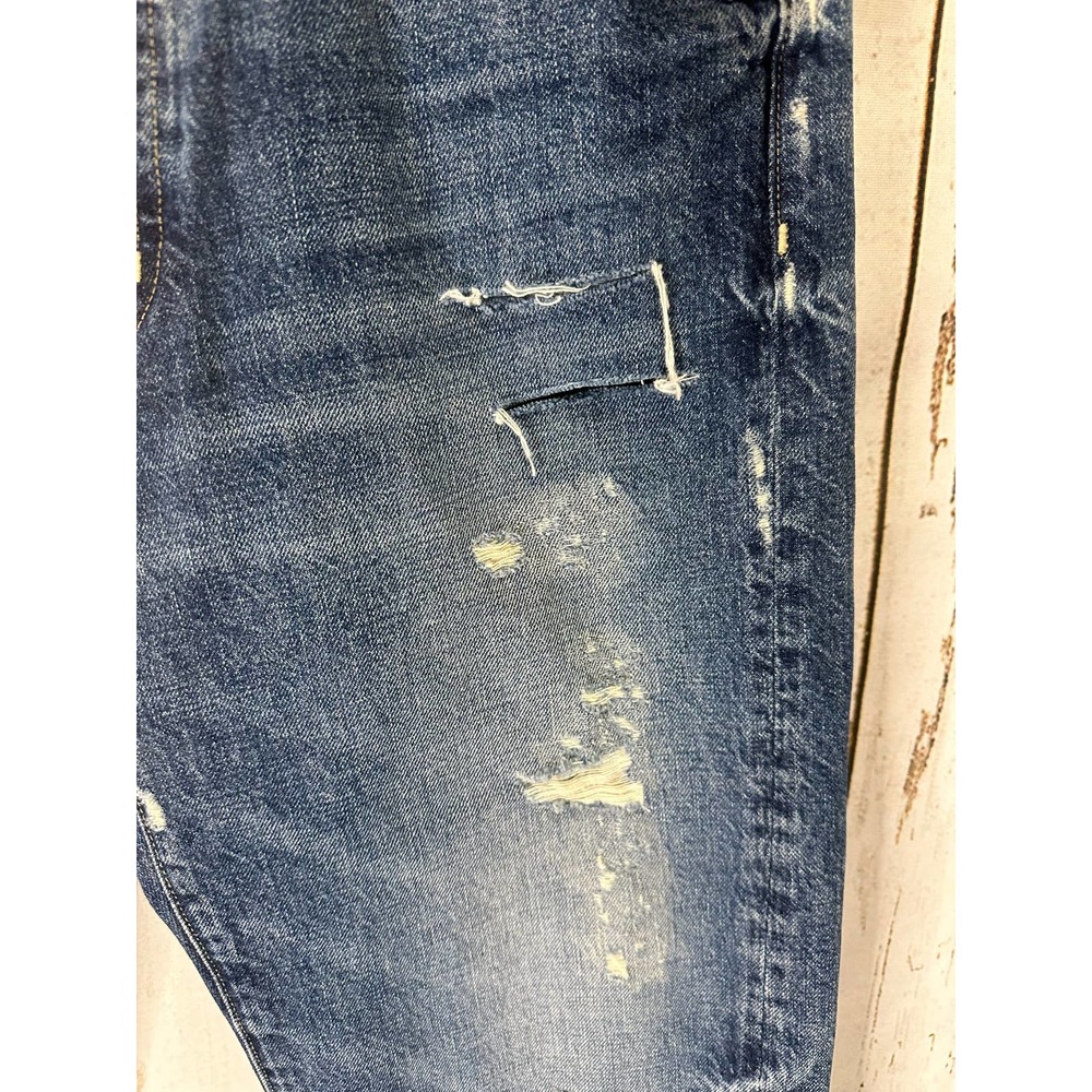Edwin Destressed Med Wash Jeans Cropped Short Inseam 25'' Medium - Picture 2 of 6